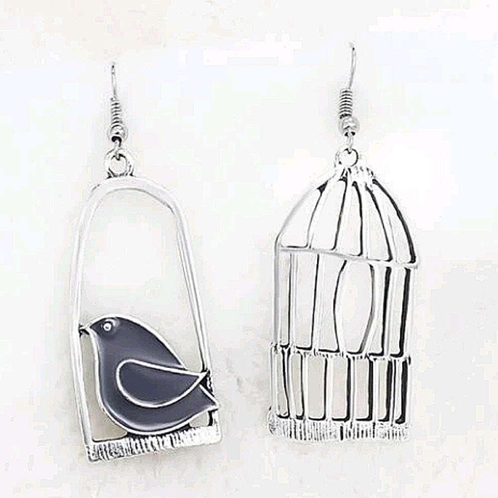 Bird & Cage Earrings